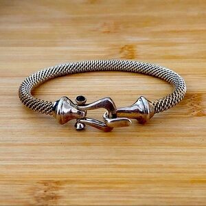 $118  Estate Rope Bracelet   Sterling Silver  Marked ESPO S13 925    22.7 Grams